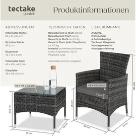 Tectake tectake® Rattanset Luzern für 2 Personen