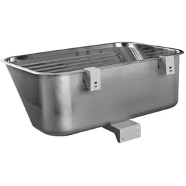 Zelvo Edelstahl Ausgussbecken links Einbauart schwarz Handbetätigung 630 x 530 mm