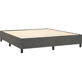 vidaXL Boxspringbett mit Matratze & LED Dunkelgrau 180x200 cm Samt