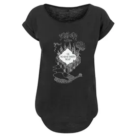 F4NT4STIC Long Cut T-Shirt Harry Potter The Marauder's Map in schwarz | Gr.: XL