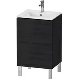 Duravit Waschtischunterschrank 2 Auszüge 52 x 70,4 x 42,1 cm Eiche Schwarz Matt