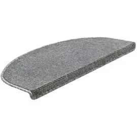 [en.casa] Stufenmatte 15er Set Halbrund 65 x 24 cm Treppenmatte Treppenschoner Treppenschutz Selbstklebend Hellgrau