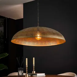 Metall Hängelampe Bronzefarben im Industry und Loft Stil 90 cm breit