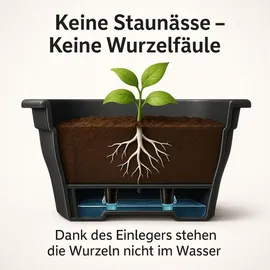 Buri Balkonkasten 100 x 24 x 17 cm Grau