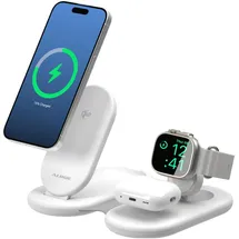 Alogic PackAway 3-in-1 Qi2 Wireless Ladestation klappbar weiß