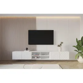 altdecor VIRA Lowboard 300 cm Weiß Holz