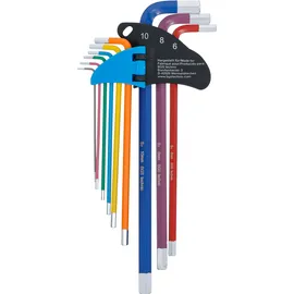BGS Winkelschlüssel-Satz Multicolour extra lang Innensechskant 1,5 - 10 mm 9tlg. - 74456