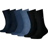 Tommy Hilfiger Kinder Socken 6er Pack - ECOM TH BASIC einfarbig Blau/Schwarz 27-30