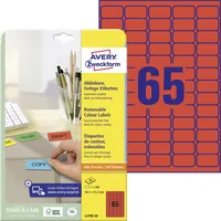 Avery Zweckform Etiketten rot 38,1 x 21,2 mm
