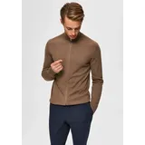 Selected HOMME Strickjacke »SLHBERG FULL ZIP CARDIGAN NOOS«, beige