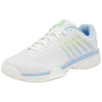 K-Swiss Hypercourt Express 2 Tennis Shoe, WHT/DTCHCNL/Green, 38 EU