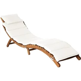 vidaXL Sonnenliege 95 x 60 x 24 cm Cremeweiß