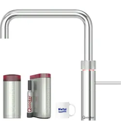 BieTal® Quooker Fusion Square verchromt COMBI Reservoire kühles sprudelndes Wasser CUBE