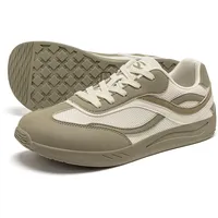 HOBIBEAR Damen Barfußschuhe mit breiter Zehenbox, Zero Drop, bequemer Outdoor-Walking-Sneaker, Beige/Grün, 40 EU Weit - 40 EU Weit
