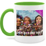 Tasse Tassen 325ml - Foto eigenem - Fotogeschenk I Geschenk Bild personalisiert I Geschenk mit Bild I Custom Photo - 325 ml - Hellgrün - selbst gestaltet fototasse selber gestalten druck