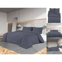 vidaXL Bettwäsche-Set Anthrazit 155 x 220 cm + 80 x 80 cm