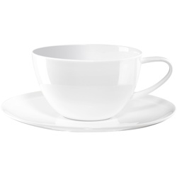 ASA Selection Kaffeetasse mit Untertasse A TABLE, Weiß – Fine Bone China