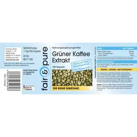 Fair & Pure Grüner Kaffee Extrakt 500 mg Kapseln 180 St.