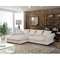 Ecksofa Couchgarnitur TIZIAN in Stoff Salvador Beige Ottomane Links - Beige