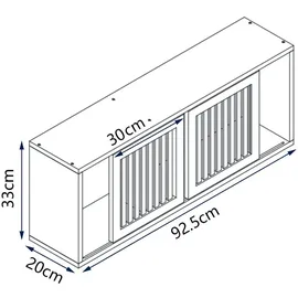 [en.casa] Wandregal Grums 92,5 x 20 x 33 cm Beige