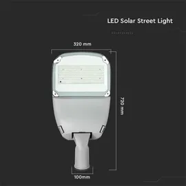 V-Tac Solar Straßenleuchte Metall 10,0 cm inkl. Fernbedienung grau/weiß