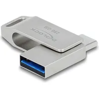 Delock 54008 USB-Stick 256 GB - Metallgehäuse (256 GB, USB Type-C 3.2 Gen 1 (3.1 Gen 1) Grau