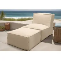 DOMO collection Hocker »Fiu für Terrasse, Balkon, Garten, Camping - wetterfest«, Aufblasbarer Outdoor Sitzhocker 75 x 70 cm, klein verstaubar beige , 35387949-0 B/H/T: 75cm 45cm x 70cm, Flachgewebe,