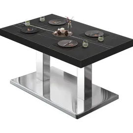 GGM Möbel Bistro Loungetisch 120 x 70 x 41 cm Schwarz Marmor