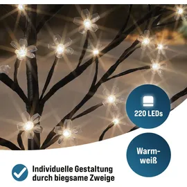 monzana Kirschblütenbaum 220 cm 220 LED Warmweiß 220cm In-/Outdoor - Fernbedienung