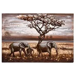 Garden Pleasure Wandbild 3D Elefanten, Metall
