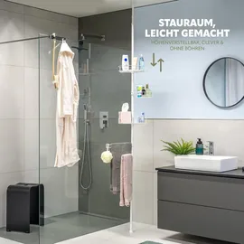 bremermann Teleskop-Badregal, weiß Metall, 30x290x30 cm Badezimmer, Badezimmerregale, Badregale