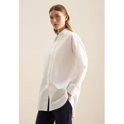 Longbluse »Schwarze Rose«, Langarm Kragen Uni, Gr. L (40), Weiß, , 95134619-40