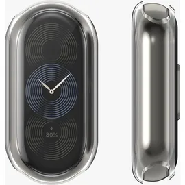 kwmobile 2X Schutzhülle kompatibel mit Xiaomi Mi Band 9 / Smart Band 9 Hülle - Fullbody Cover Set aus Silikon - Transparent Schwarz