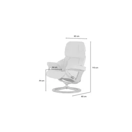 Stressless Relaxsessel Reno Leder 92 x 110 x 80 cm Schwarz mit Hocker