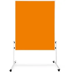 KARAT Moderationstafel Einteilig mit Filzbezug - Rollen mit Feststellbremsen / 120 x 150 cm, Orange