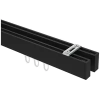 Interdeco GARDINENSTANGE INNENLAUF Smartline Paxo 280 cm (geteilt in 2 x 140 cm), 2-läufig, 14x35 mm Schwarz