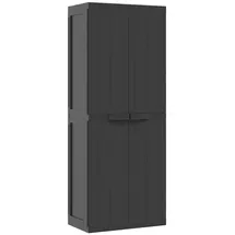 vidaXL Gartenschrank Schwarz 65x37x165 cm PP
