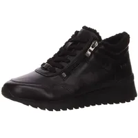 CAPRICE Damen Sneaker flach aus Leder Wasserabweisend, Schwarz 38 EU