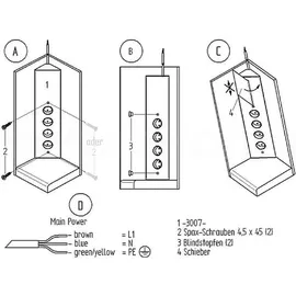 THEBO Mehrfachsteckdose 4-fach Edelstahl 2 St.