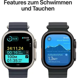 Apple Watch Ultra 2 GPS + Cellular 49 mm Titangehäuse natur, Alpine Loop Armband mandel L