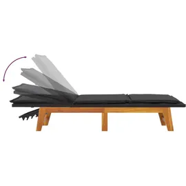 vidaXL Sonnenliege 74 x 58 x 87 cm Schwarz