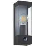 LINDBY Außenwandleuchte Aluminium 25,0 cm mit Bewegungsmelder grau