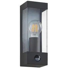LINDBY Außenwandleuchte Aluminium 25,0 cm mit Bewegungsmelder grau