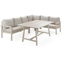 tierra outdoor gmbh Gartenlounge 2-teilig FUJI LOUNGE, Champagnerfarben - Olefin - Polywood
