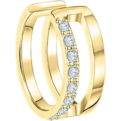 Ohrklemme »Schmuck Geschenk, Ohrring, Silber 925«, mit Zirkonia (synth.), 67865830-0 gelbgoldfarben-kristallweiß + kristallweiß