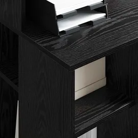 vidaXL Schreibtisch mit Stauraum Schwarz Eiche