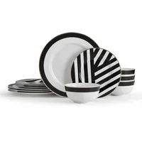 Mikasa Luxe Deco Tafelservice 12-tlg. geometrischer Druck