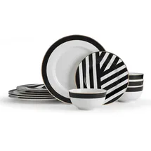 Mikasa Luxe Deco Tafelservice 12-tlg. geometrischer Druck