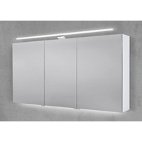 Spiegelschrank 140 cm mit LED Beleuchtung, Doppelspiegeltüren Beton Anthrazit