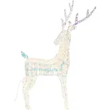 Dekoleidenschaft LED Rentier "Rainbow" 1,36 m hoch, 960 warmweiße Lichter, Weihnachtsbeleuchtung, Outdoor Beleuchtung, Leuchtdeko, XXL Dekofigur, Gartendeko für D...